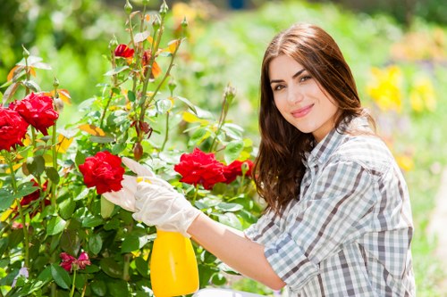 Secure landscaping payment area with protected checkout details