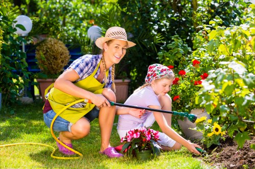 Completed landscaping contract terms displayed in document form